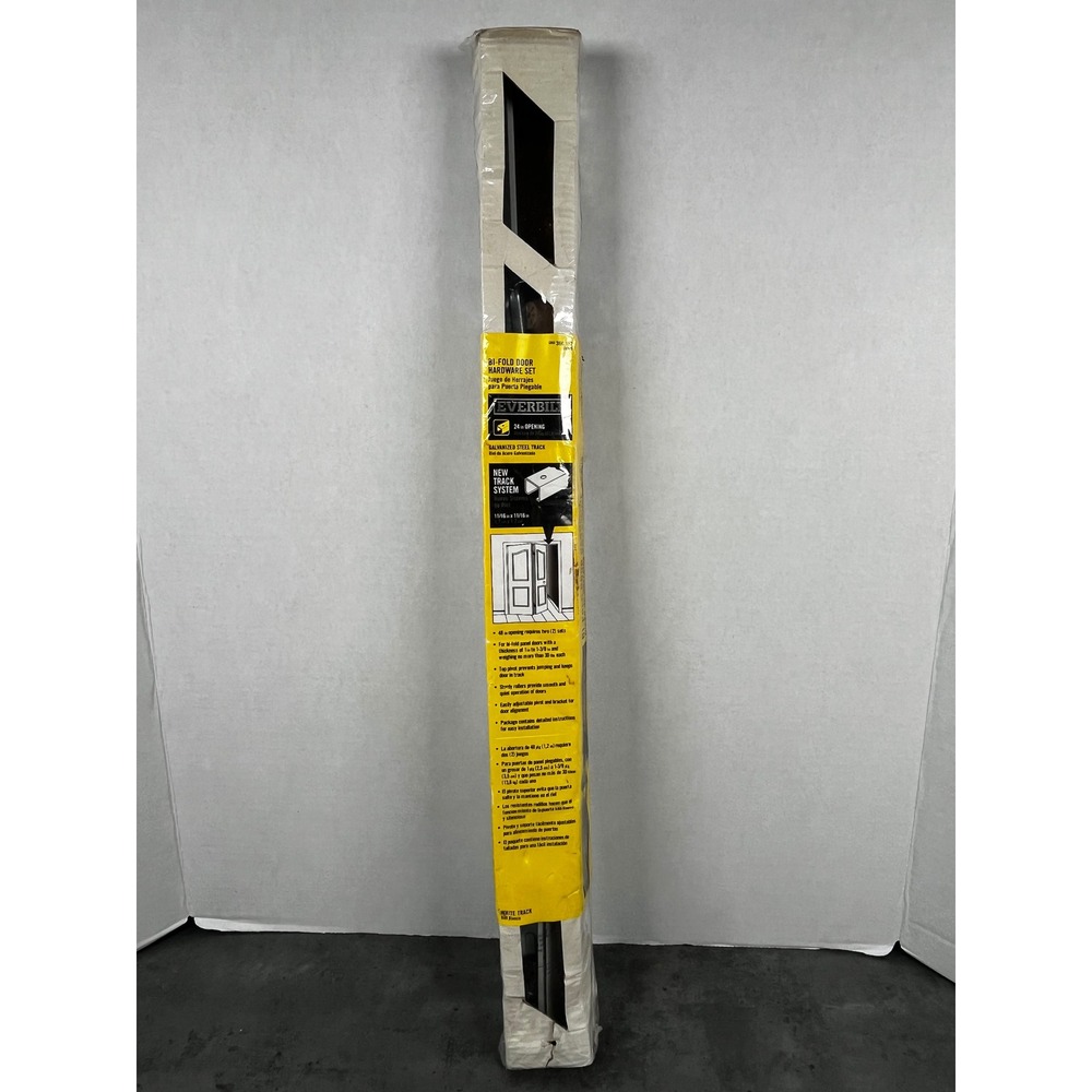 Everbilt 24in Bi-Fold Door Hardware Set White Galvanized Steel Track 360157 NEW
